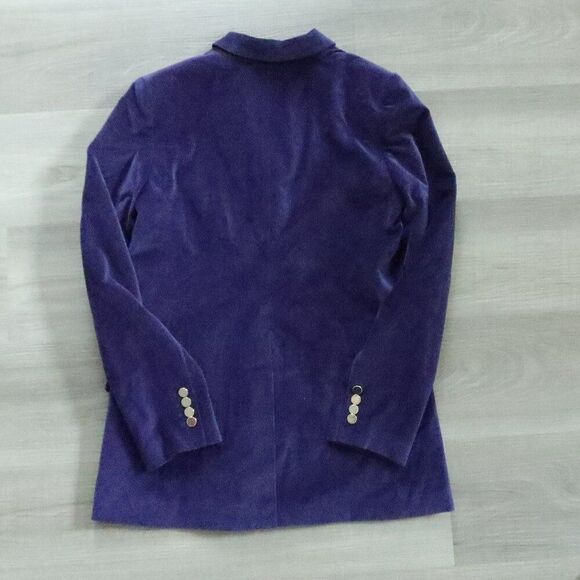 ARITZIA Babaton Blue Velvet Blazer 6 Gold Buttons Double Breast Chic glam retro - Picture 2 of 8
